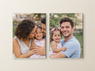 Dos lienzos con fotos de familia